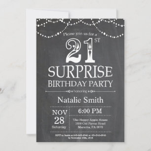 Convite de Aniversário de 21 anos Surpresa em Quad