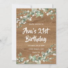Convite de Aniversário de 21 anos – Vegetação Rúst