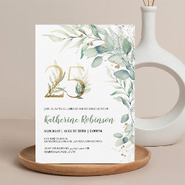 Convite de Aniversário de 25 Anos Chic para Ela | 