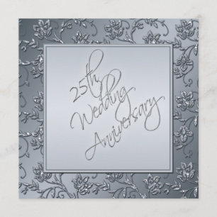 Convite de Aniversário de 25 anos com Brilho Prate