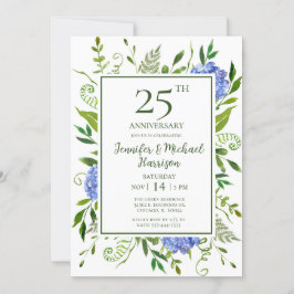 Convite de Aniversário de 25 Anos com Hortênsias A