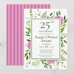 Convite de Aniversário de 25 anos com Hortênsias R
