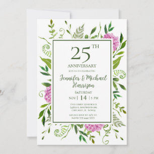 Convite de Aniversário de 25 anos com Hortênsias R