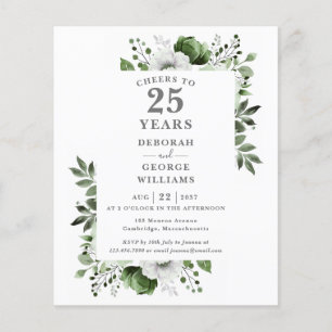 Convite de Aniversário de 25 Anos com Orçamento pa