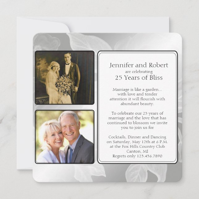 Convite de aniversário de 25 anos da sessão de fot (Frente)