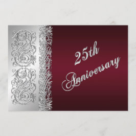 Convite de Aniversário de 25 Anos de Casamento em 