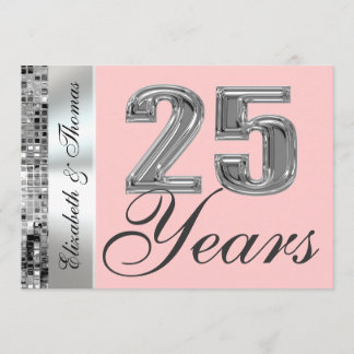 Convite de Aniversário de 25 Anos de Prata em Qual