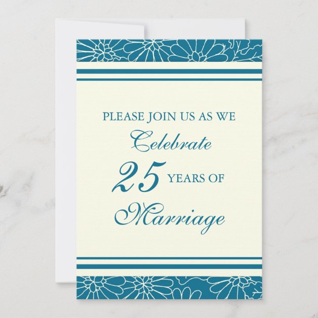 Convite de Aniversário de 25 anos do Casamento Blu (Frente)