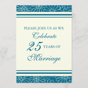 Convite de Aniversário de 25 anos do Casamento Blu