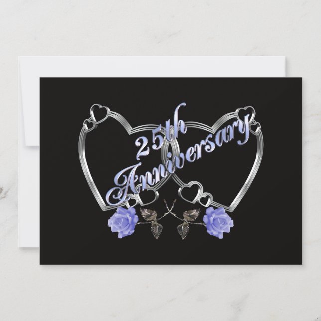 Convite de aniversário de 25 anos festa de prata a (Frente)