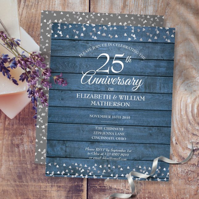 Convite de aniversário de 25 anos rústico orçament (Criador carregado)