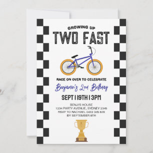 Convite de Aniversário de 2 Anos com Bicicleta BMX