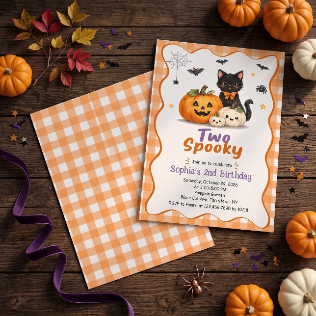 Convite de Aniversário de 2 anos com Halloween Ass (Criador carregado)