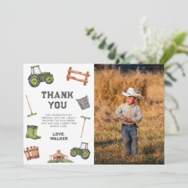 Convite de Aniversário de 2 Anos com Trator Verde 