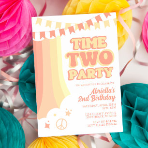 Convite de Aniversário de 2 anos da Festa Retro Ti