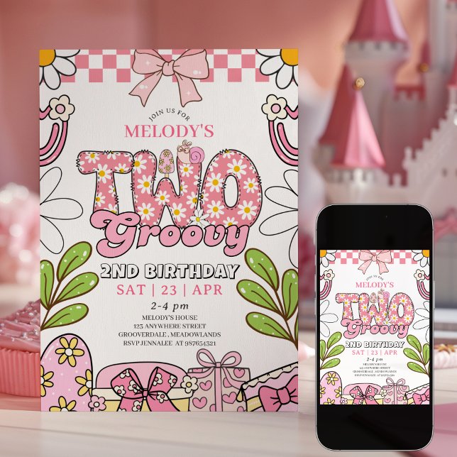 Convite de Aniversário de 2 Anos da Margarida Rosa (Criador carregado)