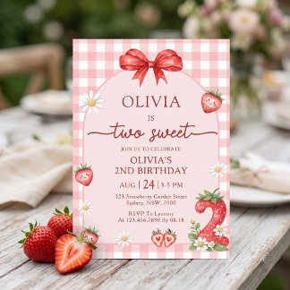 Convite de Aniversário de 2 anos da Menina Doce Bo