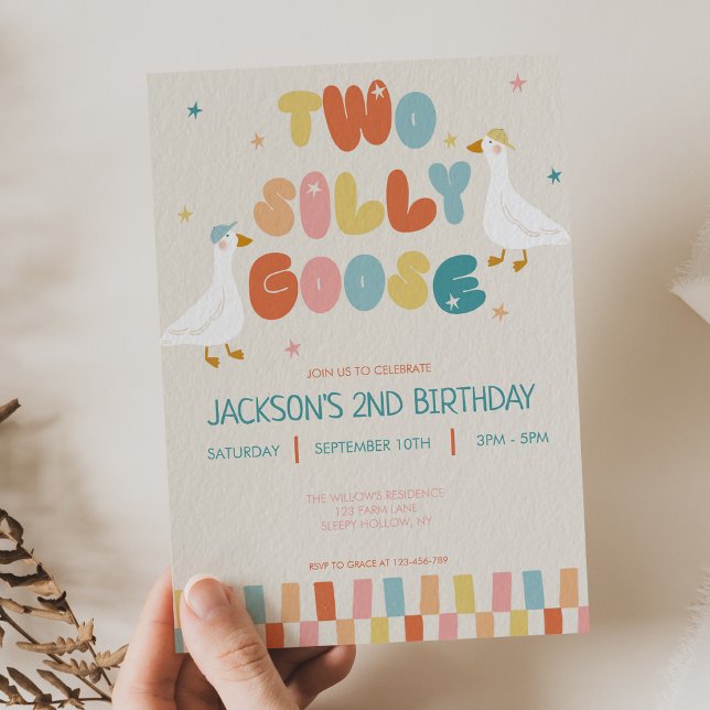 Convite de Aniversário de 2 anos da Two Silly Goos (Criador carregado)