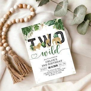 Convite de Aniversário de 2 anos de Dois Animais d