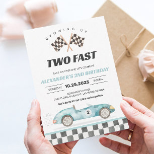 Convite de Aniversário de 2 anos de Dois Carros de