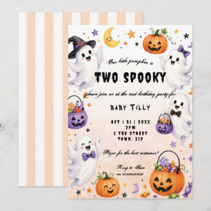 convite de aniversário de 2 anos de Halloween