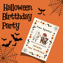 Convite de Aniversário de 2 Anos de Halloween Assu