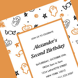 convite de aniversário de 2 anos de Halloween segu