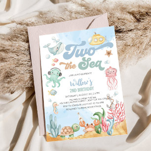 Convite de Aniversário de 2 Anos Debaixo do Mar