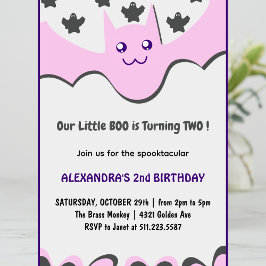 Convite de aniversário de 2 anos do Halloween Fant