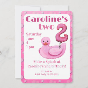 Convite de Aniversário de 2 Anos do Patinho de Bor