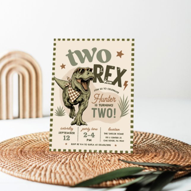 Convite de Aniversário de 2 anos do Two Rex (Criador carregado)