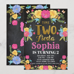 Convite de Aniversário de 2 anos Fiesta