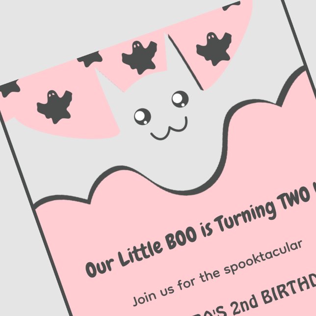 convite de aniversário de 2 anos halloween Fantasm (halloween-2nd-birthday-invitation-Ghost-Little-boo-1)