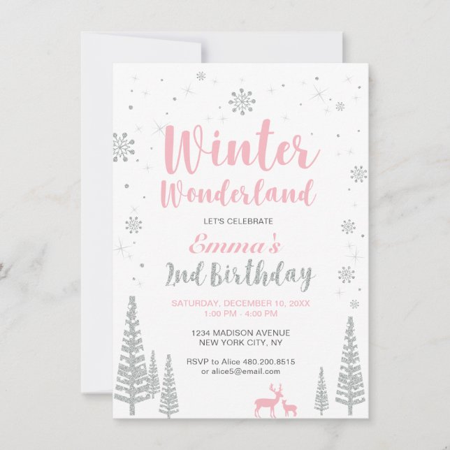 Convite de Aniversário de 2 anos para Menina - Win (Frente)