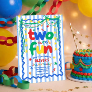 Convite de Aniversário de 2 anos para Menino 'Dois