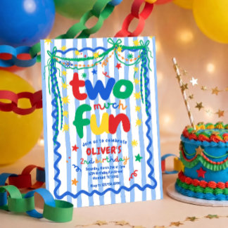 Convite de Aniversário de 2 anos para Menino 'Dois