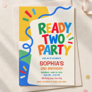 Convite de Aniversário de 2 anos Ready Two Party