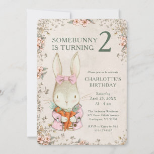 Convite de Aniversário de 2 Anos Somebunny is Turn