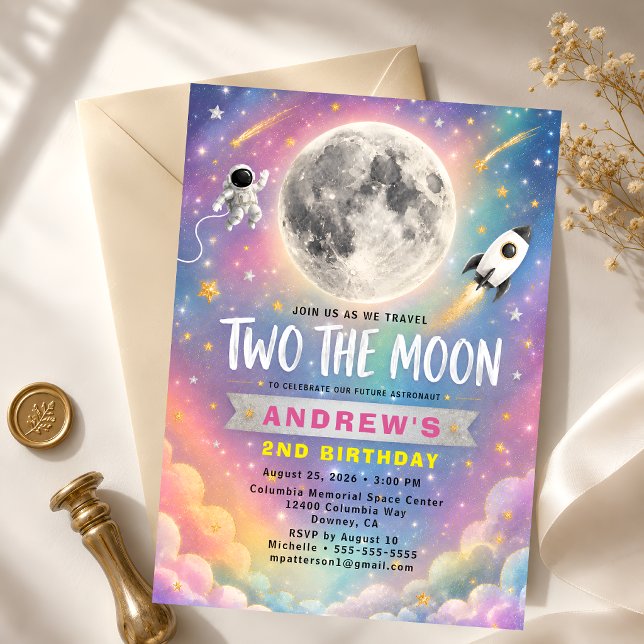 Convite de Aniversário de 2 anos Two The Moon Galá (Criador carregado)