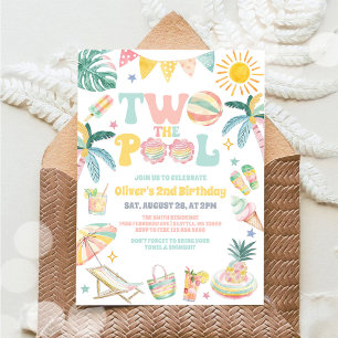 Convite de Aniversário de 2 anos Two The Pool Summ