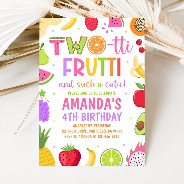 Convite de Aniversário de 2 anos Two-tti Frutti (Criador carregado)