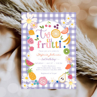 Convite de Aniversário de 2 anos Twotti Frutti