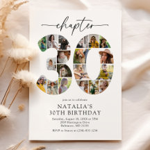 Convite de Aniversário de 30 Anos Capítulo Moderno
