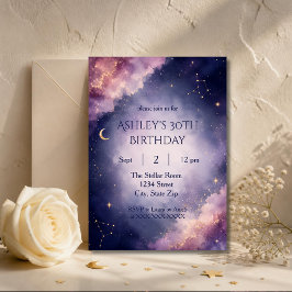 Convite de Aniversário de 30 anos Celestial Elegan