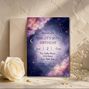 Convite de Aniversário de 30 anos Celestial Elegan