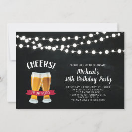 Convite de Aniversário de 30 anos Chalkboard Cheer