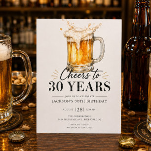 Convite de Aniversário de 30 Anos Cheers