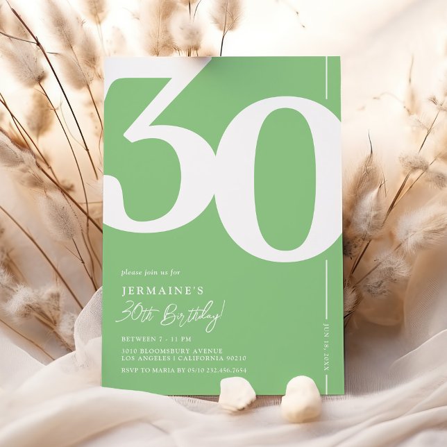 Convite de Aniversário de 30 anos com Serif Modern (Criador carregado)