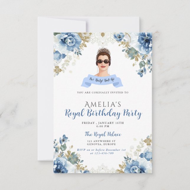 Convite de aniversário de 30 anos da Princess Diar (Frente)