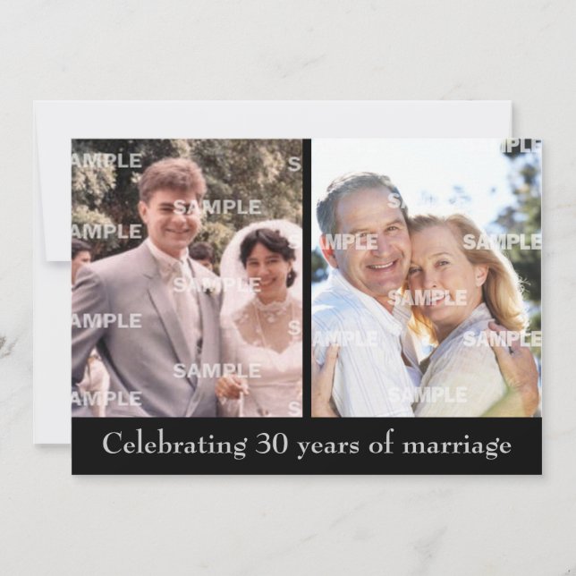 Convite de Aniversário de 30 Anos de Casamento (Frente)
